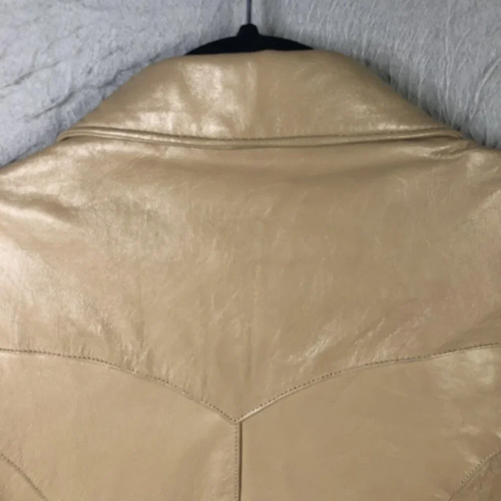 Continental Blazer Mens 44 Beige Leather Western Sport Coat Two Button USA